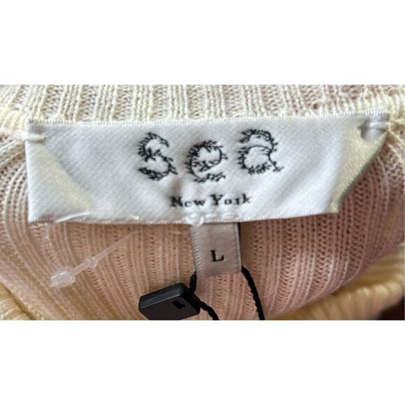 SEA NY Wynter Extrafine Merino Wool Top in White NWT Size Large - Picture 5 of 7